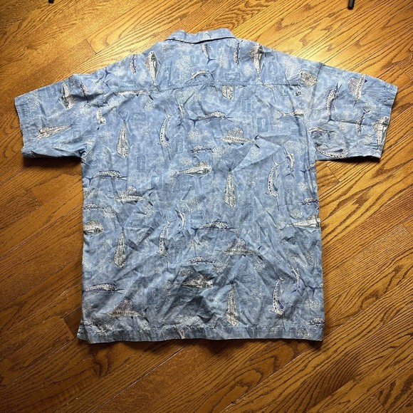 Vintage Koko Island Shirt Men’s XL Made In USA Button Up Hawaiian Fish Blue‎ - Picture 2 of 11